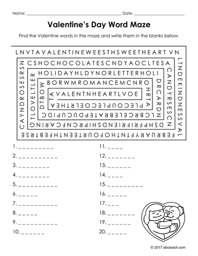 Valentine's Day: Word Puzzles Packet
