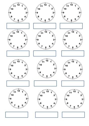 telling the time homework year 3