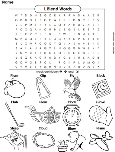 L Blends Word Search | Teaching Resources