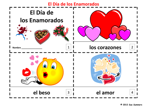 Spanish Valentine's Day  2 Emergent Reader Booklets - El Dia de los Enamorados