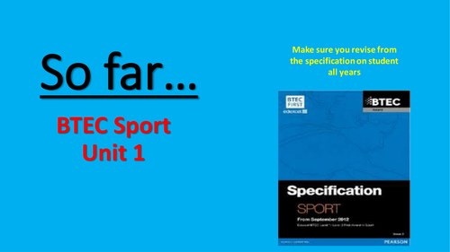 BTEC Sport Unit 1 Revision PPt | Teaching Resources