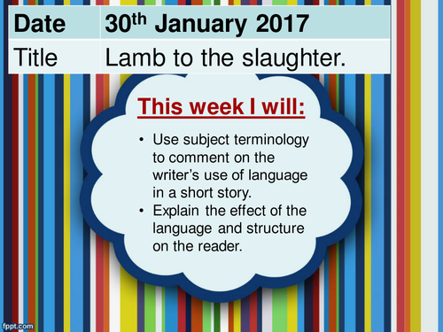 Lamb to the Slaughter Two Lessons