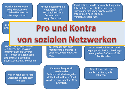 Soziale Netzwerke Pro Und Kontra Allows Students To Learn The Pros And Cons Of Social Networks Teaching Resources