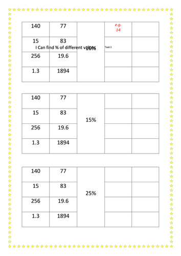 Finding Percentages Lesson Year 5 / Year 6