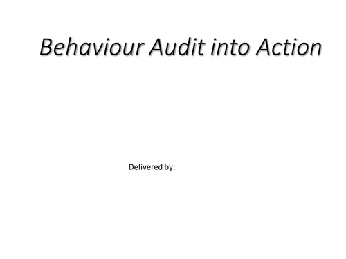 Primary Behaviour Audit Feedback Presentation - vanilla for modification