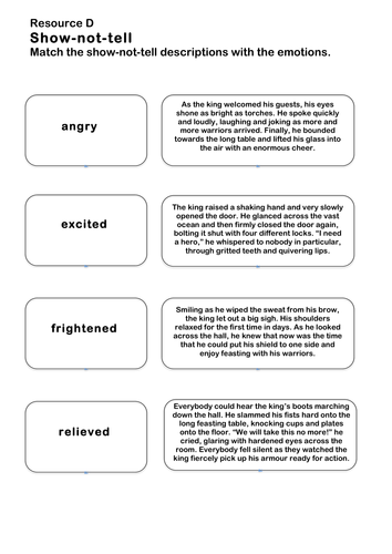 Inference show-not-tell activity KS2