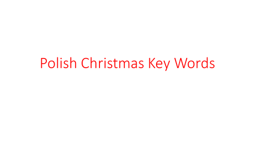Polish Christmas Words Revision cards