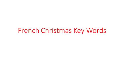 French Christmas Words Revision cards