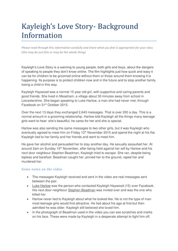 Kayleigh's Love Story esafety resources