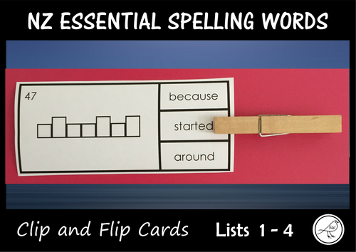 New Zealand Essential Spelling Words  - clip and flip cards