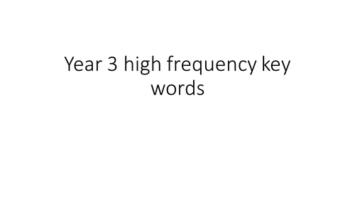 Year 3 high frequency keywords