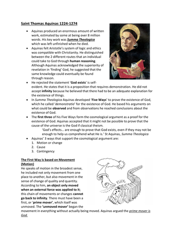 Cosmological Argument - Aquinas and Leibniz