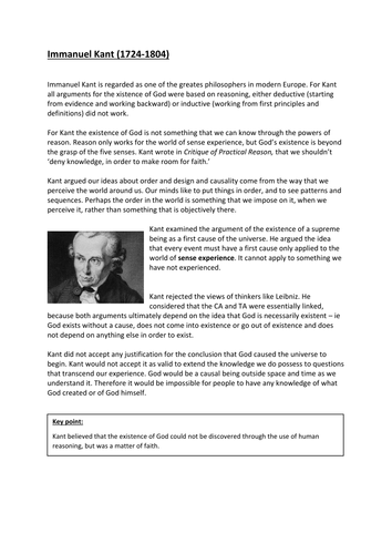 Cosmological Argument - Kant