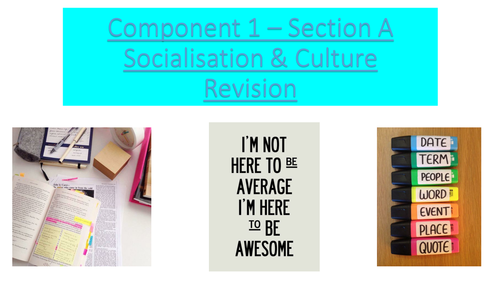 H180/H580 - Component 1:A - Socialisation and Culture Revision OCR