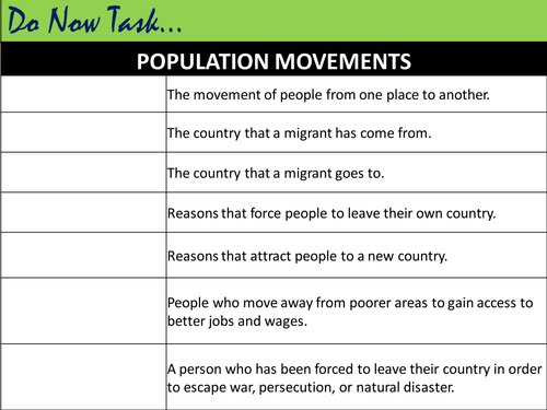 Why do people migrate?