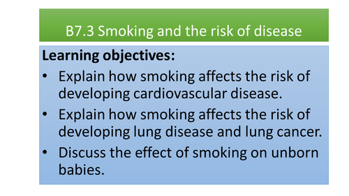 Smoking and the risk of disease - Non-communicable disease new AQA