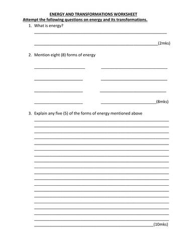 25 Forms Of Energy Worksheet Answers - Worksheet Information