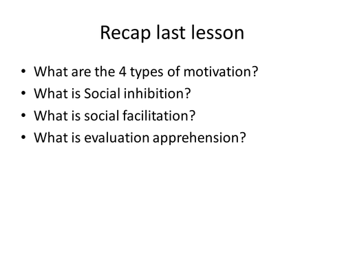 AS PE AQA: New specification: Power point on motivation and group formation