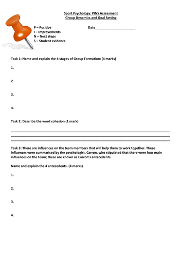 AS PE AQA new specification: Group dynamics and goal setting