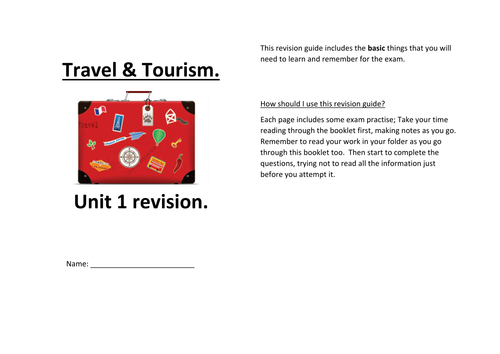 BTEC Travel and Tourism Unit 1 revision