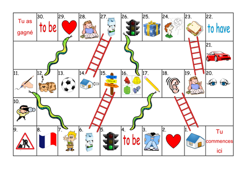 FRENCH Verbs Les Verbes Board Game Teaching Resources