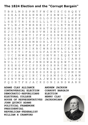 The 1824 Election and the "Corrupt Bargain" Word Search