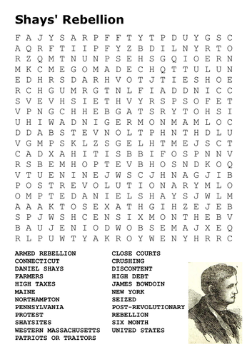 Shays Rebellion Word Search