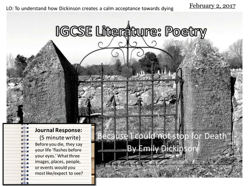 "Because I could not stop for Death" by Emily Dickinson (IGCSE Literature)