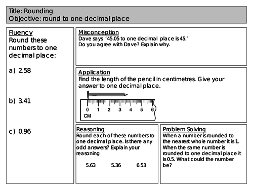 Mastery Maths - Rounding - Round to one decimal place