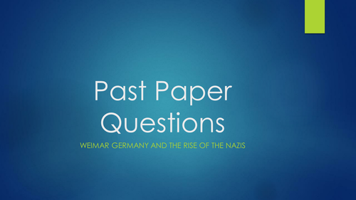 Weimar Germany and the Rise of the Nazis - GCSE OCR B legacy past paper answers