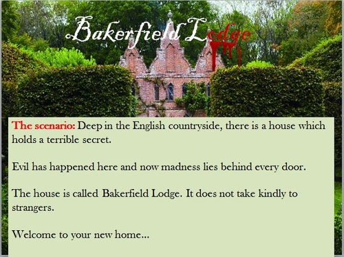 Bakerfield Lodge –  Creative Horror Writing Lesson
