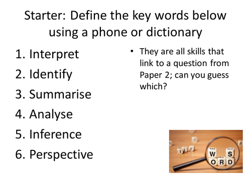 GCSE ENGLISH LANGUAGE AQA PAPER 2 NEW 1-9 SPEC