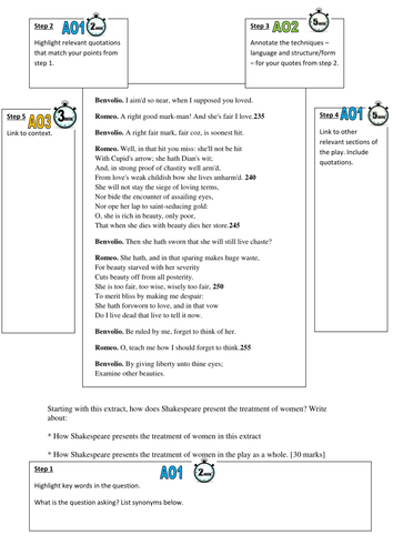 EXEMPLAR MATERIAL - SHAKESPEARE PAPER 1 (AQA 9-1) SCAFFOLDED EXTRACT QUESTIONS
