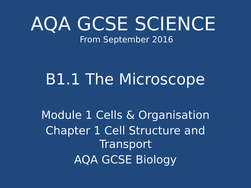 NEW GCSE Biology - B1 Cell Structure & Transport | Teaching Resources