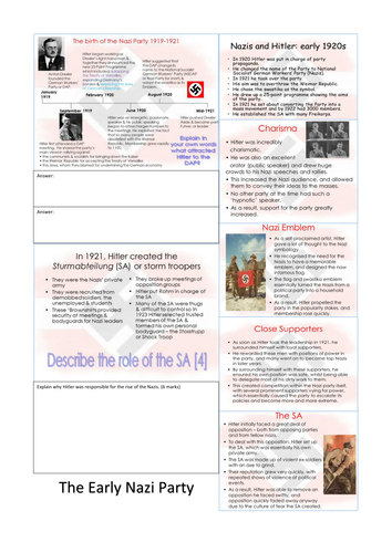 Revision materials GCSE Modern World History (Germany)