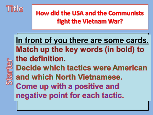 Vietcong Tactics (GCSE)