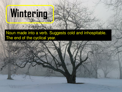 OCR GCE H074 Literature Poetry - 'Wintering' by Carol Ann Duffy.