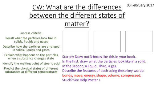 State of Matter C1 - Topic 1  9-1 GCSE Edexcel