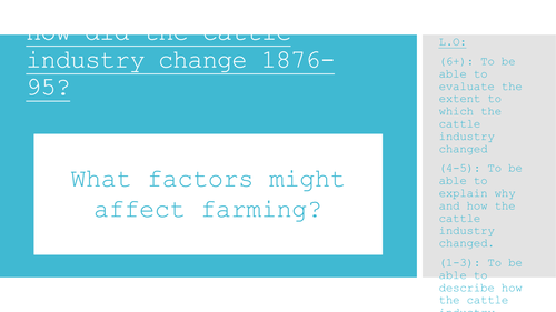 Edexcel American West. Unit 3. How did the cattle industry change? 1976-95