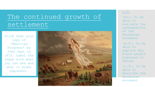 Edexcel American West - Unit 3. Changes to Settlement Exoduster Movement and Oklahoma Land Rush