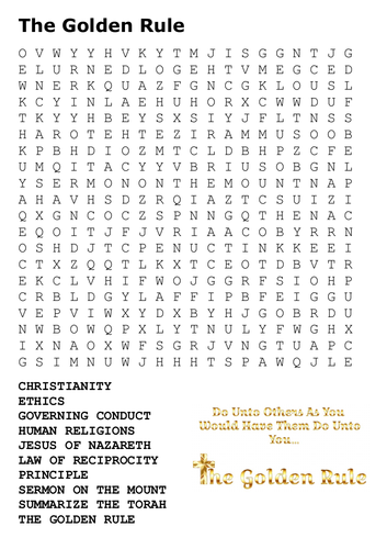The Golden Rule Word Search
