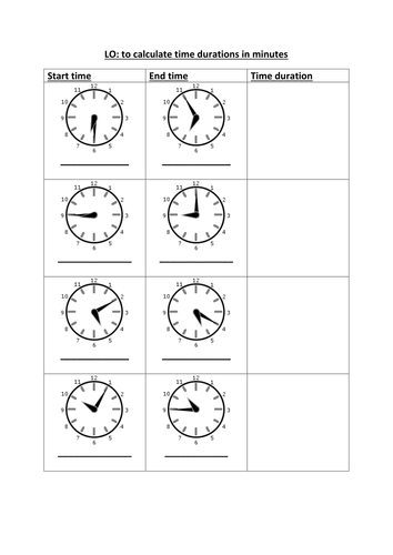 working out time elapsed in 5 minute intervals year 3