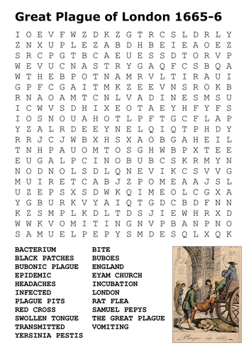 Great Plague of London 1665-6 Word Search