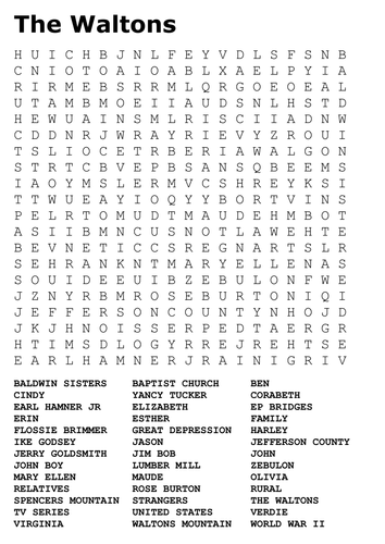 The Waltons Word Search