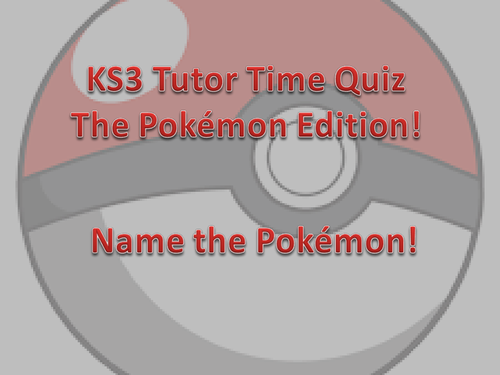 Tutor time quiz: Pokémon edition