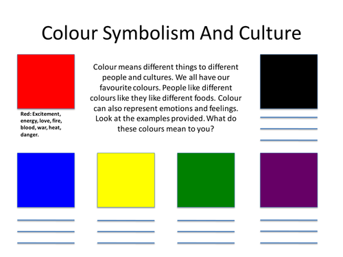 Colour Symbolism Worksheet