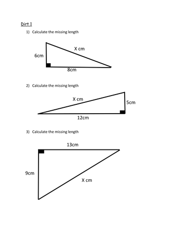 Differentiated Pythagoras Starter or Plenary