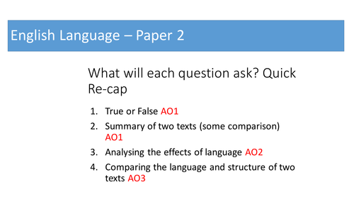 GCSE English Language  Paper 2