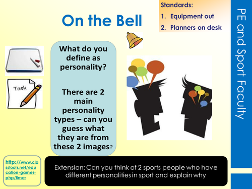 Unit R044: Sport Psychology - Personality and sports performance