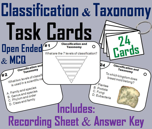 Classification and Taxonomy Task Cards